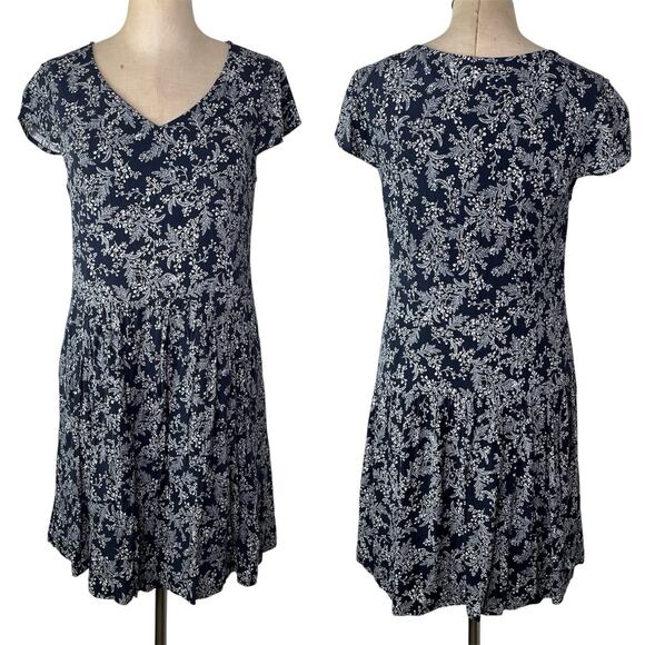 Garnet Hill Blue Short Shift Dress Drop Waist Size 4, Classic, casual, outdoors. - Picture 1 of 7